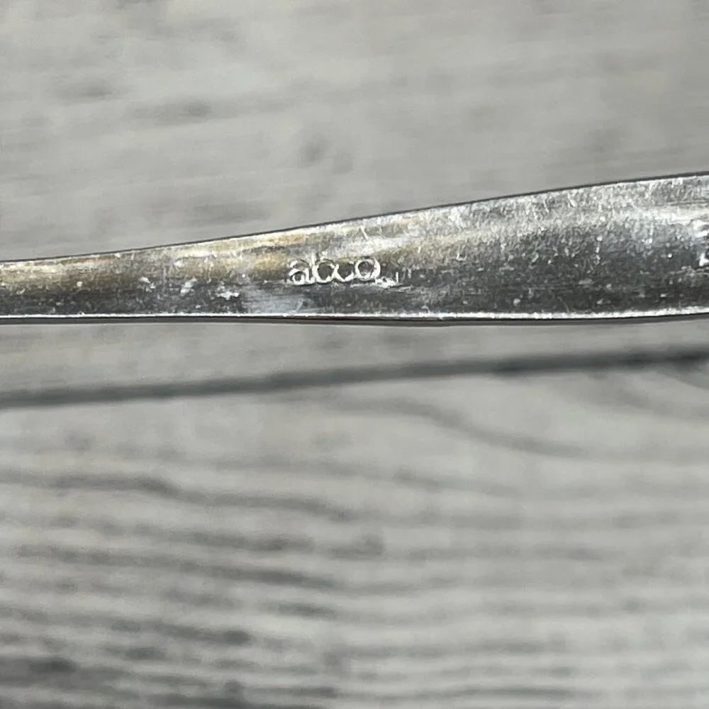 Vintage TWA Airline Stainless Steel Basketweave Teaspoon 6